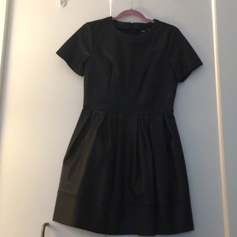 Leather-look skater dress